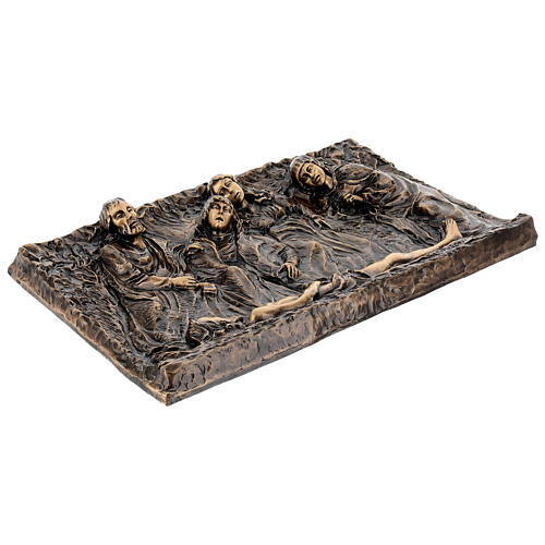 Bronze plaque showing the deposition of Christ 45 cm for EXTERNAL use 9