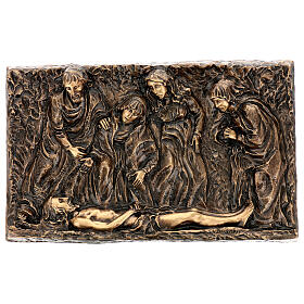 Bronze plaque of The Deposition of Christ, 45 cm for OUTDOORS