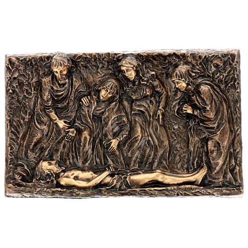 Bronze plaque of The Deposition of Christ, 45 cm for OUTDOORS 1