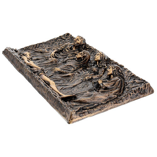 Bronze plaque of The Deposition of Christ, 45 cm for OUTDOORS 7