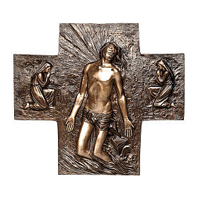 Bronze plaque showing the resurrection of Christ 77 cm for EXTERNAL use