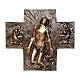 Bronze plaque showing the resurrection of Christ 77 cm for EXTERNAL use s1