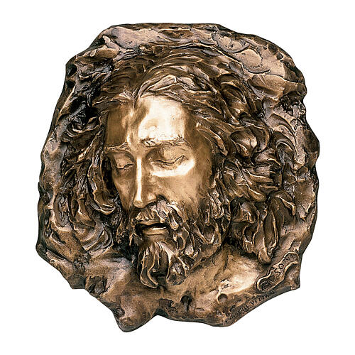 Plaque bronze Christ affligé 40 cm pour EXTÉRIEUR 1
