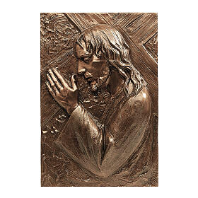 Bronzerelief, Kreuztragung Christi, 55 cm, für den Außenbereich
