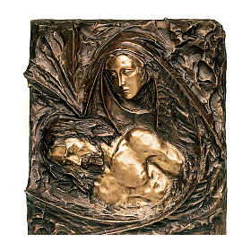 Placa bronze detalhe Pietà 45 cm para EXTERIOR