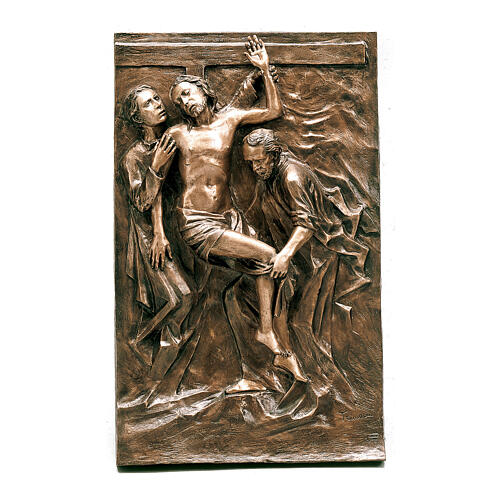 Bronzerelief, Kreuzabnahme Jesu, 100 cm, für den Außenbereich 1