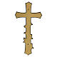 Croix bronze pour pierre tombale avec feuilles gravées 10 cm pour EXTÉRIEUR s3