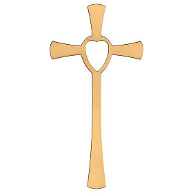 Cross with heart in bronze 30 cm for OUTDOOR USE