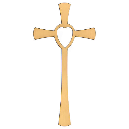 Cross with heart in bronze 30 cm for OUTDOOR USE 1