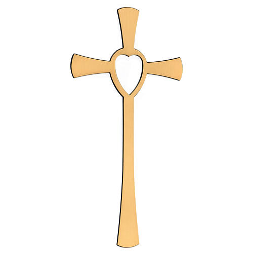 Cross with heart in bronze 30 cm for OUTDOOR USE 2