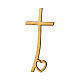 Cross in glossy bronze with heart on base 10 cm for OUTDOOR USE s1