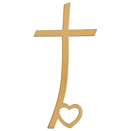 Bronzekreuz mit Herz, 20 cm, für den Außenbereich 1