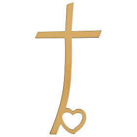 Bronze cross with heart on base 20 cm for OUTDOOR USE