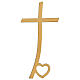 Bronze cross with heart on base 20 cm for OUTDOOR USE s1