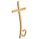 Bronze cross with heart on base 20 cm for OUTDOOR USE s2