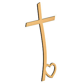 Croix bronze coeur aux pieds 20 pour EXTÉRIEUR