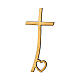 Crucifix bronze brillant avec coeur aux pieds 40 cm pour EXTÉRIEUR s1