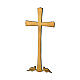 Crucifixo bronze brilhante pombas na base 30 cm para EXTERIOR s1
