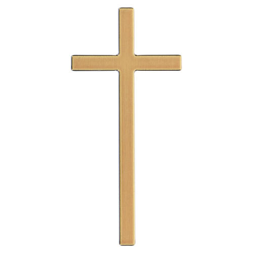 Bronze cross shiny effect for headstone 4 inc OUTDOOR USE 1