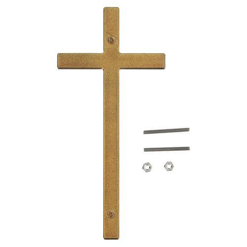 Bronze cross shiny effect for headstone 4 inc OUTDOOR USE 2