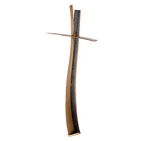 Croce stile moderno patinata bronzo 90 cm per ESTERNO