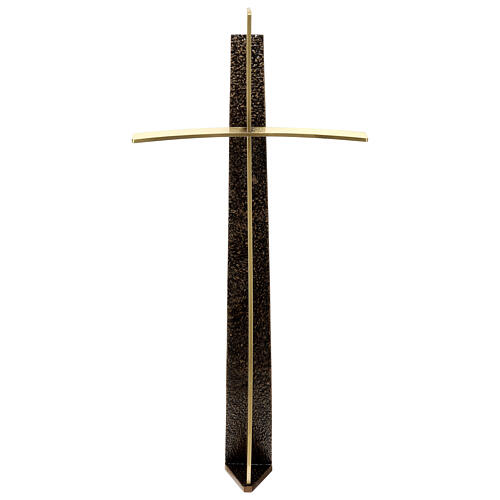 Crucifijo brillante bronce estilo moderno 60 cm para EXTERIOR 1