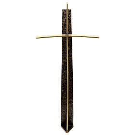 Crucifix patiné bronze style moderne 60 cm pour EXTÉRIEUR