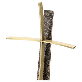 Crucifix patiné bronze style moderne 60 cm pour EXTÉRIEUR