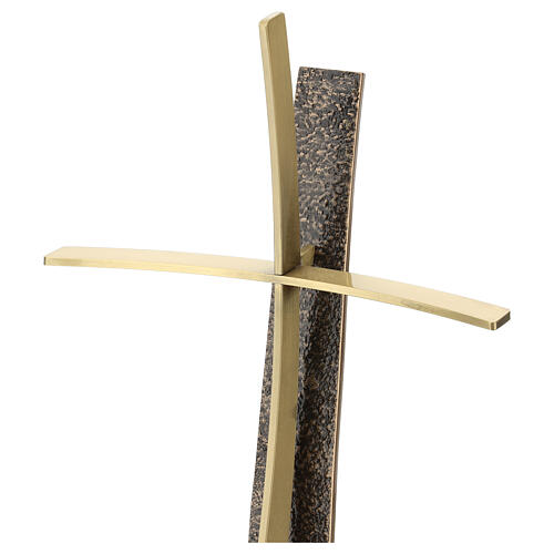Crucifix patiné bronze style moderne 60 cm pour EXTÉRIEUR 2