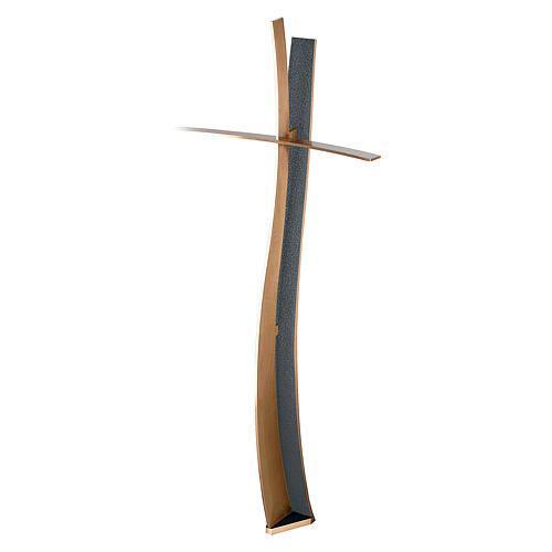 Modern crucifix bronze with BLUES finish 24 in OUTDOOR 1