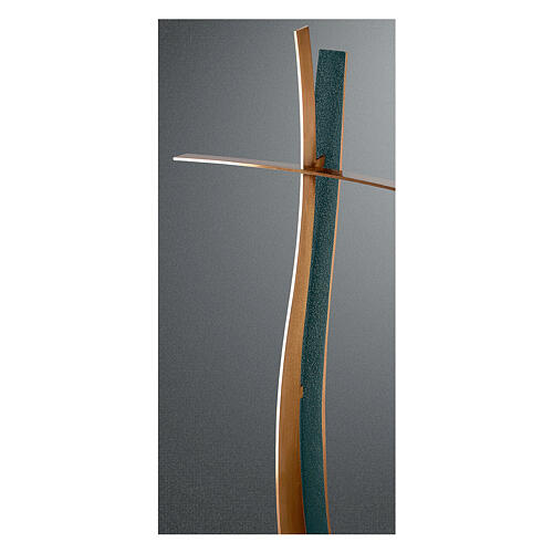 Crucifix style moderne bronze finition FOLK 60 cm pour EXTÉRIEUR 1