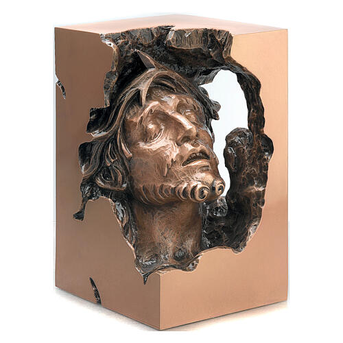 Bronzebüste Jesus Christus, 34 cm mit Dornenkrone aus Bronze für den Außenbereich 1