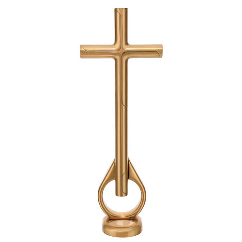 Cruz de suelo bronce a la cera perdida de 75 cm para exterior 1