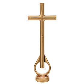 Lost wax bronze ground cross 75 cm for outdoor use