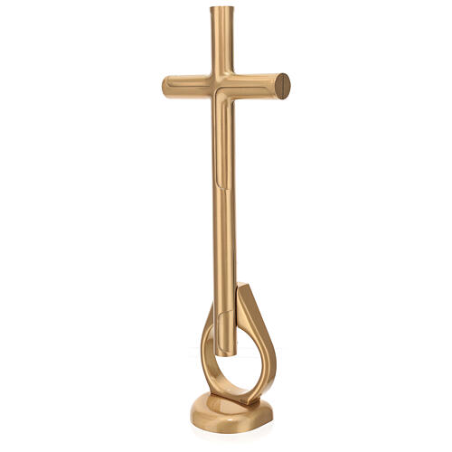 Lost wax bronze ground cross 75 cm for outdoor use 3
