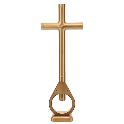 Lost wax bronze ground cross 75 cm for outdoor use 6