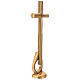 Lost wax bronze ground cross 75 cm for outdoor use s5