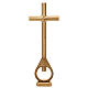Lost wax bronze ground cross 75 cm for outdoor use s6