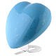 Heart-shaped cremation urn, light blue earthenware s2