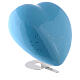 Heart-shaped cremation urn, light blue earthenware s3