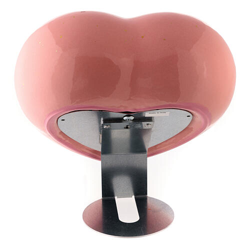 Heart-shaped cremation urn, pink earthenware 4