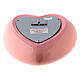 Heart-shaped cremation urn, pink earthenware s5