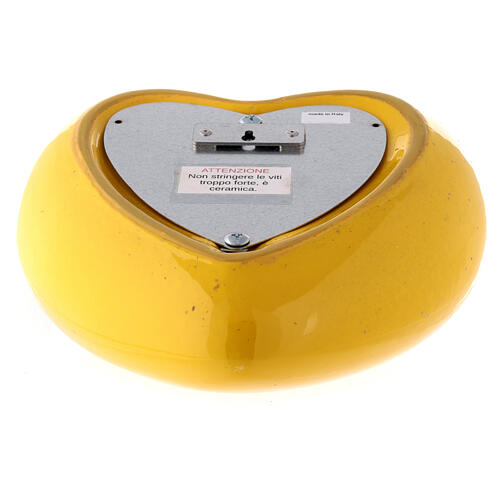 Heart-shaped cremation urn, yellow earthenware 5