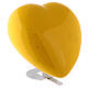 Heart-shaped cremation urn, yellow earthenware s2
