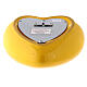 Heart-shaped cremation urn, yellow earthenware s5