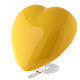 Urna cinerária coração faiança amarela s3