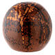 Sphere-shaped cremation urn, speckled brown earthenware s1