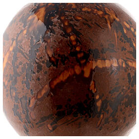 Urna cineraria sfera marrone fantasia maiolica