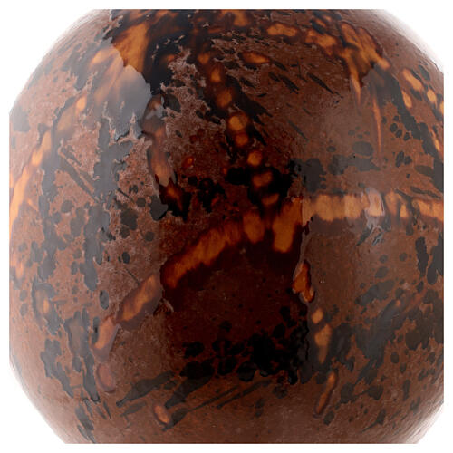 Urna cineraria sfera marrone fantasia maiolica 2