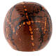 Urna cinerária esfera marrom marmoreada faiança s3